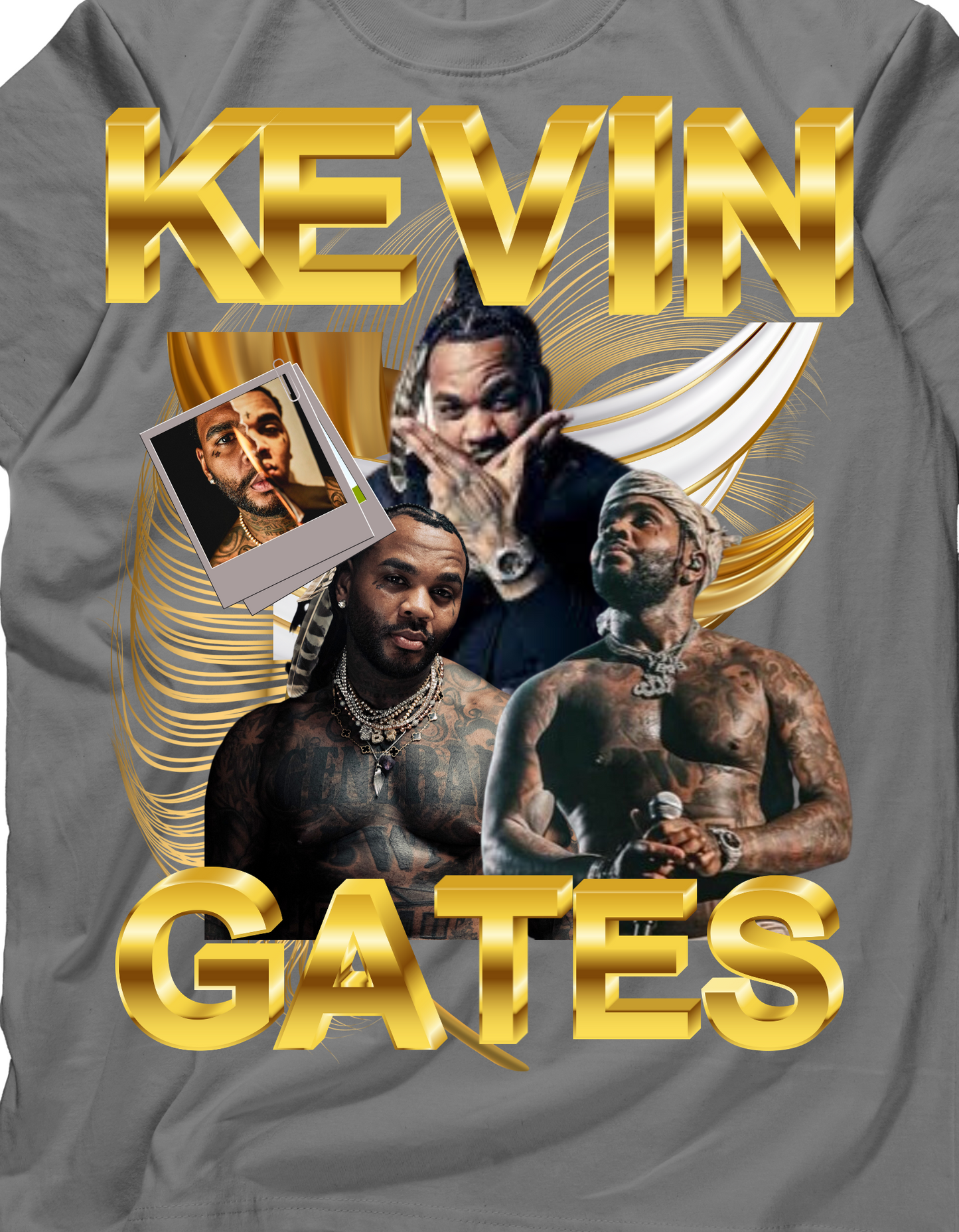 Kevin gates graphic tee gold