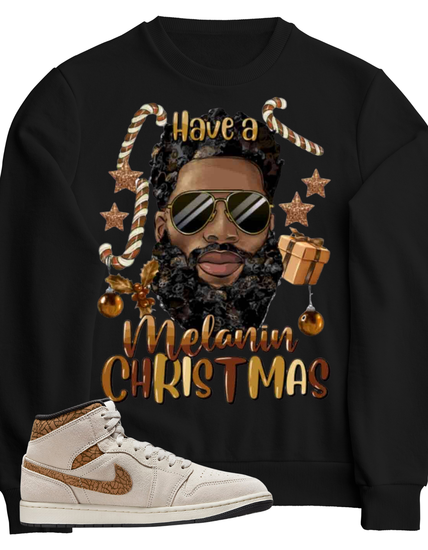 Melanin Christmas graphic sweatshirt