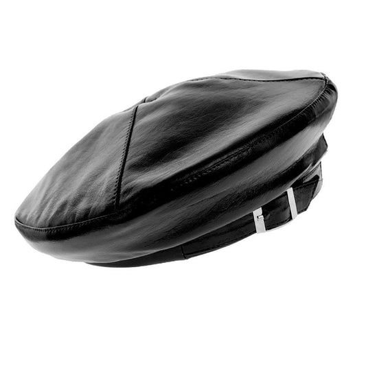 Faux leather beret